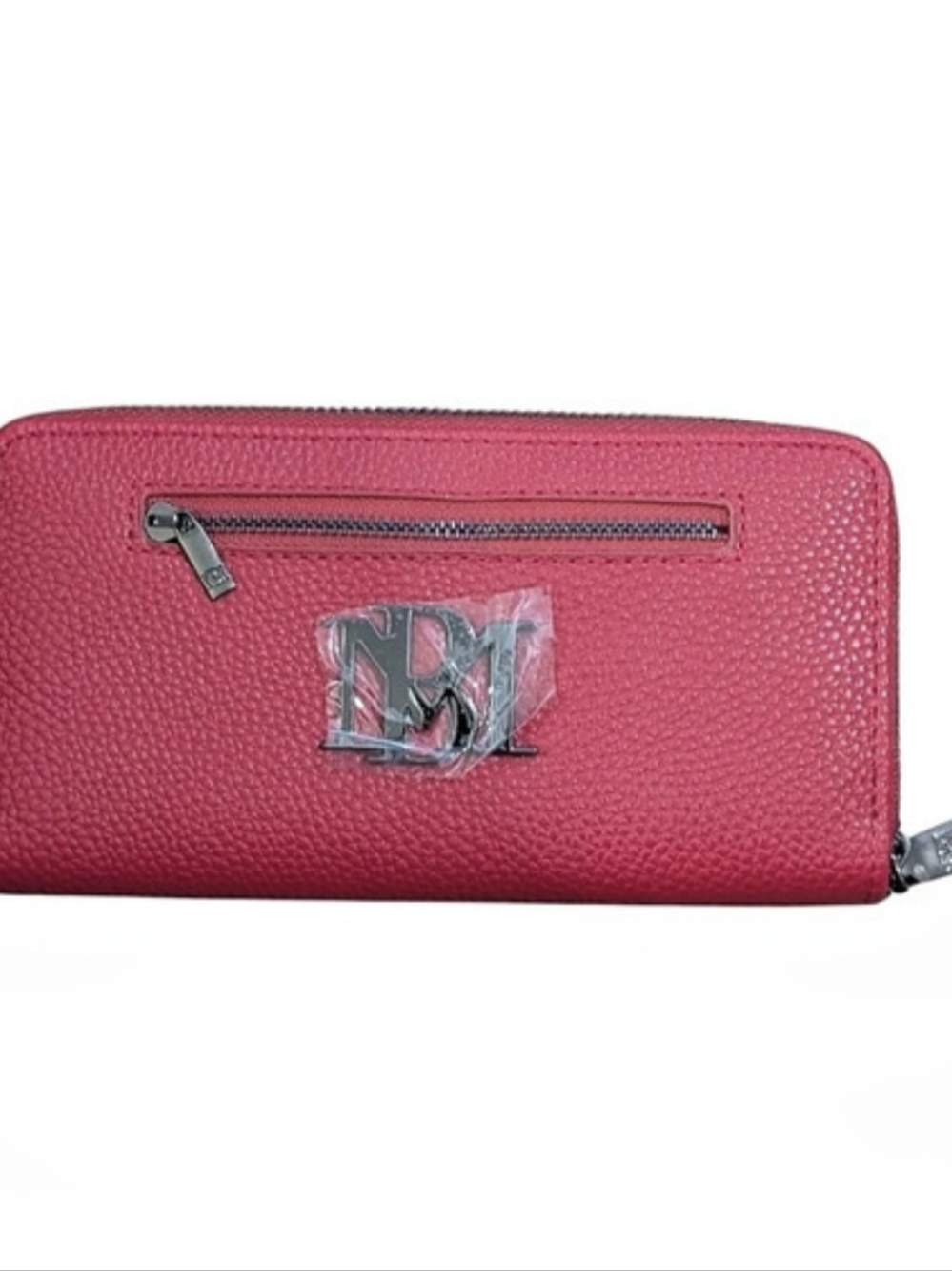 Badgley Mischka Wallet Red Pebbled Vegan Leather 8" x 4" NWT (MSRP $59)